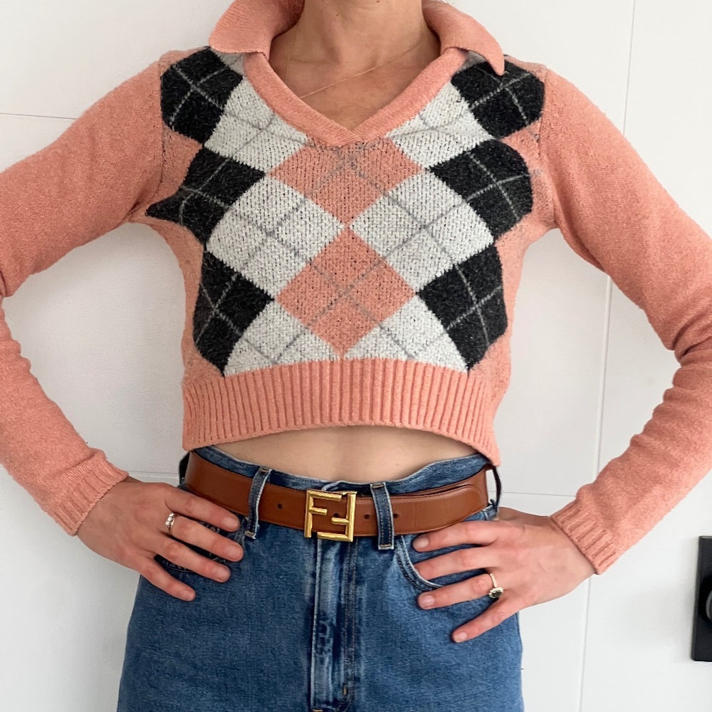 William Rast Argyle Plaid Cropped Jumper - super cute and preppy